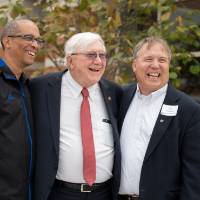 President Emeritus Arend Lubbers with guests at the Arend and Nancy Lubbers Student Services Center Dedication
